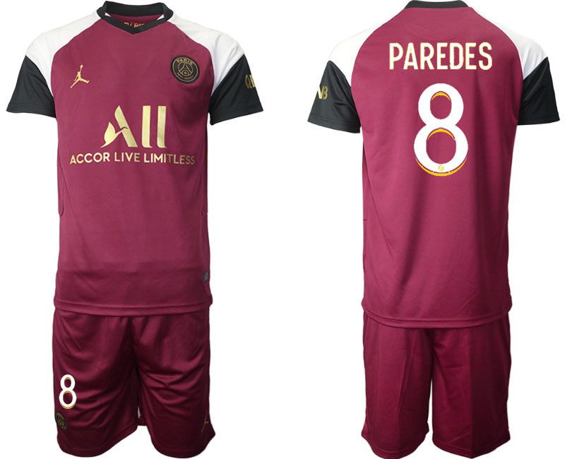 Men 2020-2021 club Paris St German away #8 red Soccer Jerseys